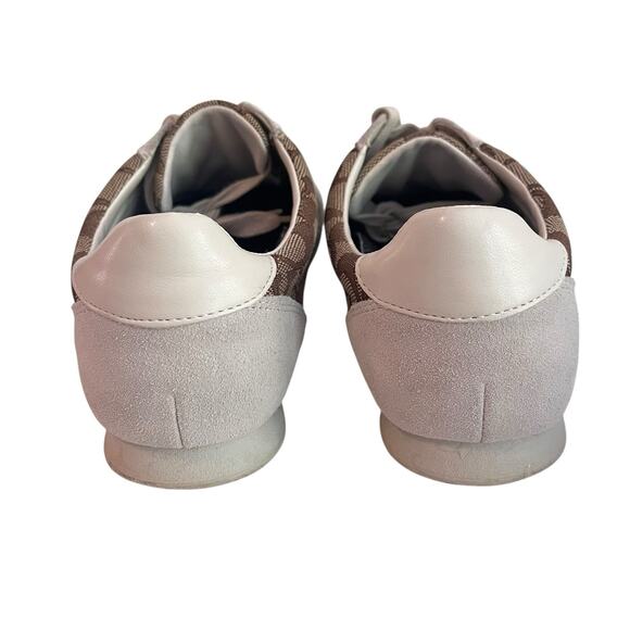 Coach Kelson Retro Signature C Monogram Lace-Up Sneakers Women's 9.5 Bone Brown - Picture 6 of 10